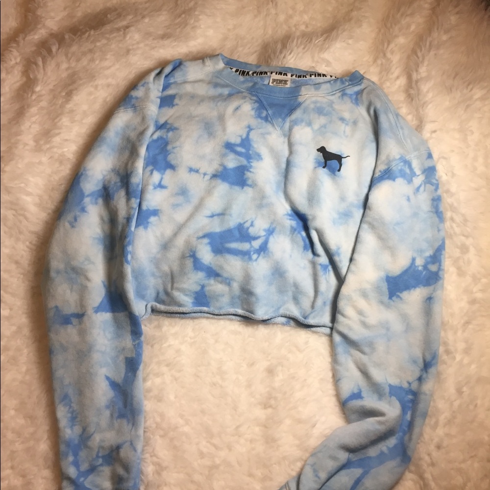 PINK Girls Tie Dye Cropped Hoodie